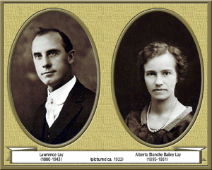 Lawrence Lay and Alberta Blance "Berta" Bailey Lay (about 1922)